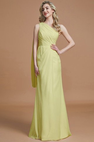 Robe demoiselle d'honneur naturel avec chiffon en forme manche nulle jusqu'au sol - photo 13