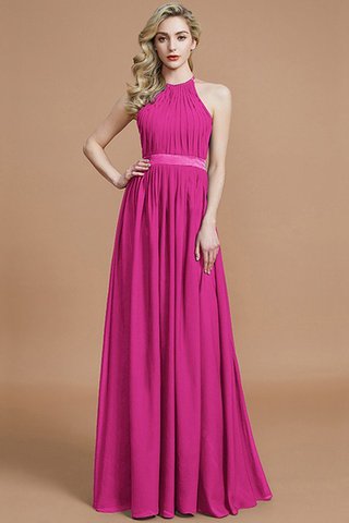 Robe demoiselle d'honneur ruché de princesse jusqu'au sol avec sans manches avec chiffon - photo 16