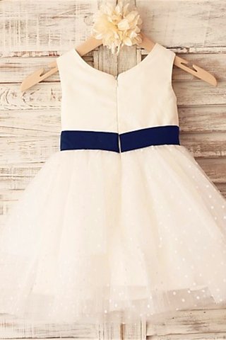 Robe de cortège enfant naturel fermeutre eclair de princesse en organza col u profond - photo 2