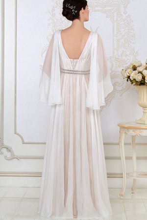 Robe de bal simple avec ruban en tulle en 3/4 manche avec perle - photo 2