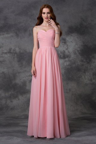 Robe demoiselle d'honneur naturel longue col en forme de cœur de lotus en chiffon - photo 1