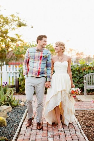 Robe de mariée col en forme de cœur sucré de princesse de lotus naturel - photo 3