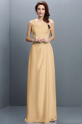 Robe demoiselle d'honneur longue en chiffon jusqu'au sol v encolure fermeutre eclair - photo 12