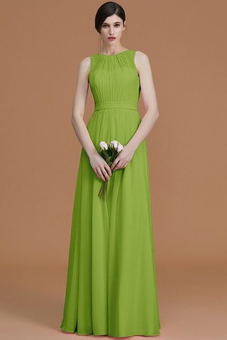 Robe demoiselle d'honneur ruché fermeutre eclair a-ligne avec chiffon jusqu'au sol - photo 20