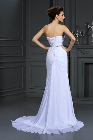 Robe de mariée longue col en forme de cœur manche nulle cordon avec chiffon - photo 2