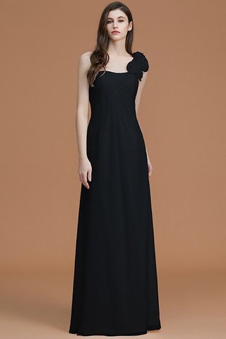 Robe demoiselle d'honneur naturel longueur au ras du sol a-ligne avec chiffon avec fleurs - photo 10