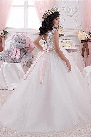 Robe de cortège enfant avec fleurs ceinture en tulle de mode de bal avec ruban - photo 2