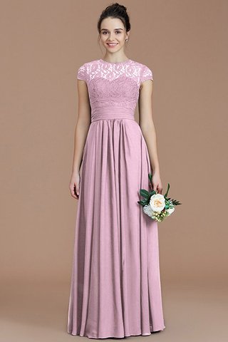 Robe demoiselle d'honneur naturel avec chiffon de princesse au niveau de cou a-ligne - photo 28