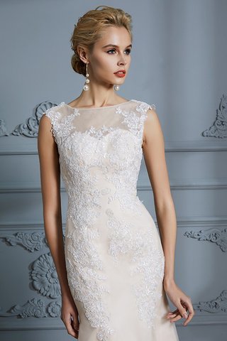 Robe de mariée grosses soldes jusqu'au sol encolure ronde appliques de sirène - photo 7