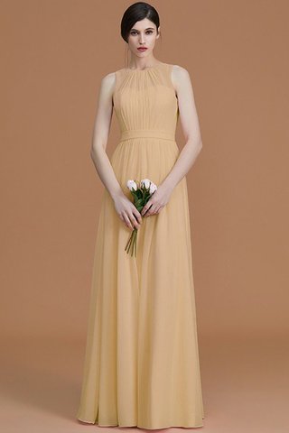 Robe demoiselle d'honneur ruché fermeutre eclair a-ligne avec chiffon jusqu'au sol - photo 18