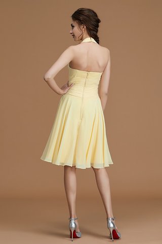 Robe demoiselle d'honneur avec sans manches en chiffon de lotus a-ligne grosses soldes - photo 8