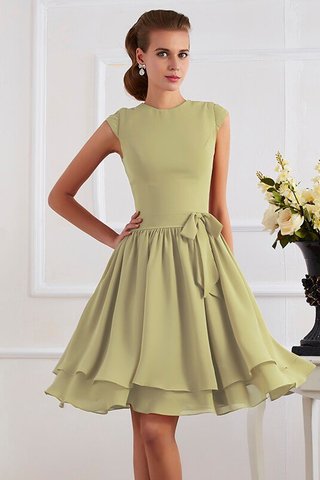 Robe demoiselle d'honneur naturel de fourreau ceinture avec sans manches avec chiffon - photo 7
