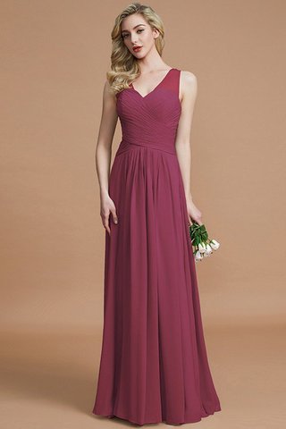 Robe demoiselle d'honneur naturel a-ligne avec sans manches avec chiffon v encolure - photo 10