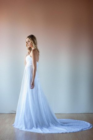 Robe de mariée naturel ligne a avec décoration dentelle de lotus avec sans manches - photo 2