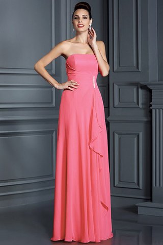 Robe demoiselle d'honneur longue en chiffon de princesse fermeutre eclair avec perle - photo 28