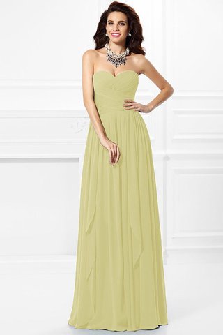 Robe demoiselle d'honneur plissage longue en chiffon a-ligne de princesse - photo 6