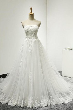 Robe de mariée avec sans manches avec décoration dentelle en tulle de bustier cordon - photo 1