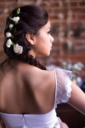 Robe de mariée plissé ceinture en étoffe ligne a de lotus manche nulle - photo 2