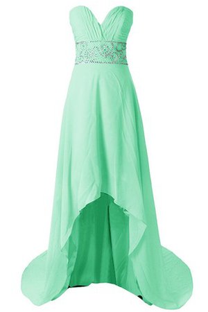 Robe demoiselle d'honneur naturel avec zip avec chiffon col en forme de cœur ligne a - photo 1