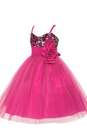 Robe de cortège enfant manche nulle ceinture haut en tulle avec fleurs de col en cœur - photo 2