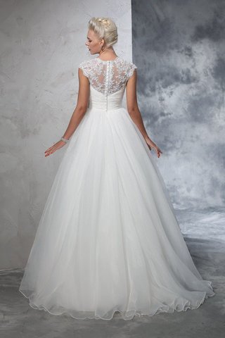 Robe de mariée longue de mode de bal ruché manche nulle de col en cœur - photo 2