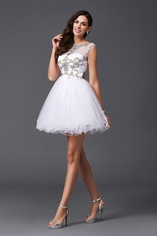 Robe de bal courte avec perle de tour de ceinture empire ligne a de princesse - photo 6