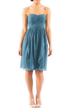Robe demoiselle d'honneur bref ligne a au niveau de genou en chiffon ruché - photo 1