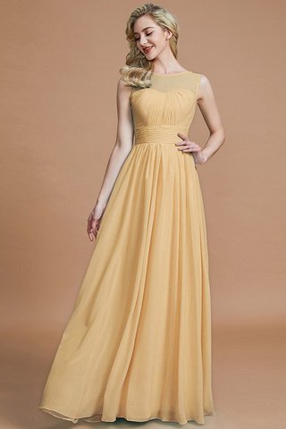 Robe demoiselle d'honneur manche nulle jusqu'au sol en chiffon ligne a de princesse - photo 17