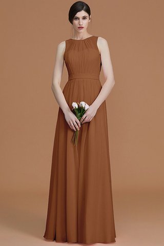 Robe demoiselle d'honneur ruché fermeutre eclair a-ligne avec chiffon jusqu'au sol - photo 9