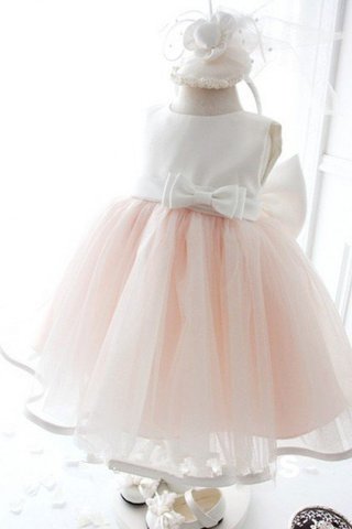 Robe de cortège enfant longue avec sans manches en organza col ras du cou de mode de bal - photo 1