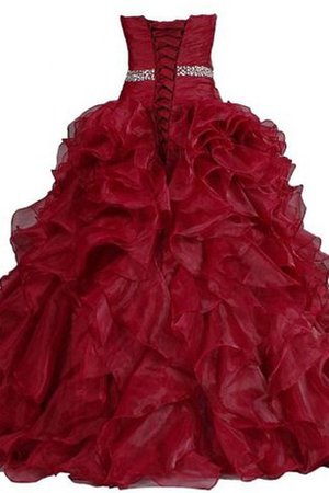 Robe de quinceanera naturel avec lacets manche nulle avec perle bandouliere spaghetti - photo 2