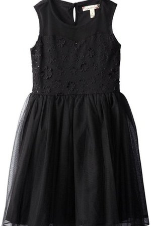 Robe de cortège enfant bref noeud encolure ronde avec sans manches avec nœud - photo 1