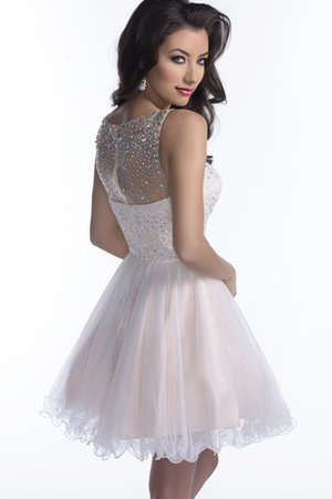 Robe de bal bref plissage nature en tulle appliques - photo 2