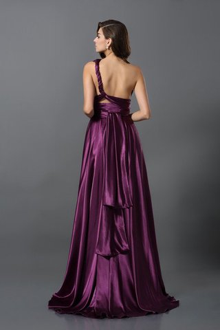 Robe demoiselle d'honneur longue plissage de princesse en satin soyeux ligne a - photo 9