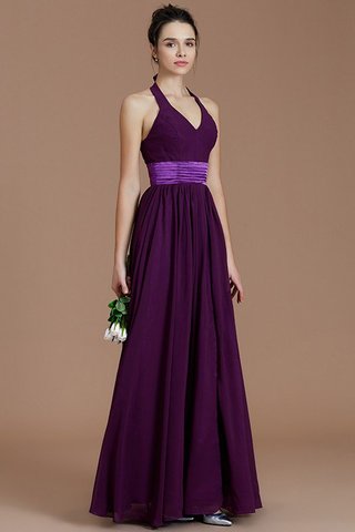 Robe demoiselle d'honneur ligne a de dos nu longueur au ras du sol avec chiffon ceinture - photo 18