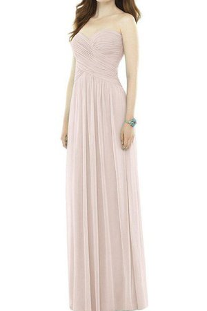 Robe demoiselle d'honneur a-ligne avec chiffon ruché jusqu'au sol entrecroisé - photo 1