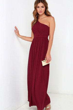 Robe demoiselle d'honneur longue avec chiffon ligne a d'épaule asymétrique - photo 1