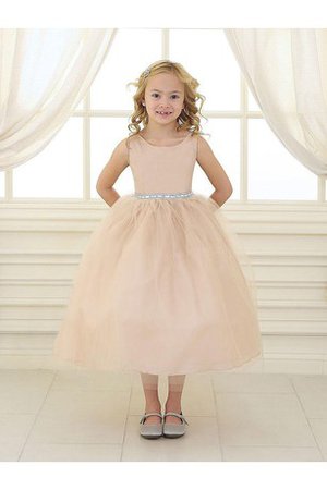 Robe de cortège enfant plissage de mode de bal avec ruban ceinture en tulle - photo 1