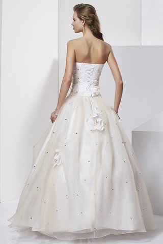 Robe de quinceanera longue avec fleurs textile en tulle avec lacets de mode de bal - photo 2