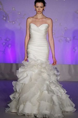 Robe de mariée naturel avec gradins manche nulle de traîne moyenne dos nu - photo 2