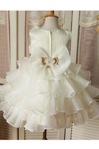 Robe de cortège enfant naturel courte a-ligne fermeutre eclair avec fleurs - photo 2