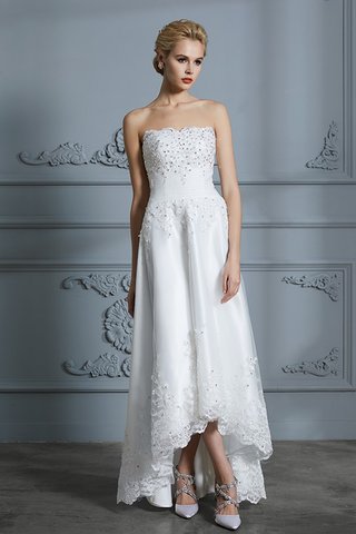 Robe de mariée en tulle grosses soldes de col en cœur asymétrique a-ligne - photo 3