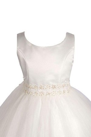 Robe de cortège enfant avec zip en organza manche nulle ligne a en satin - photo 2