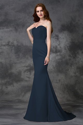 Robe demoiselle d'honneur longue jusqu'au sol avec zip de col en cœur en satin - photo 10
