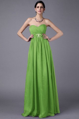 Robe demoiselle d'honneur longue naturel en chiffon jusqu'au sol avec perle - photo 15