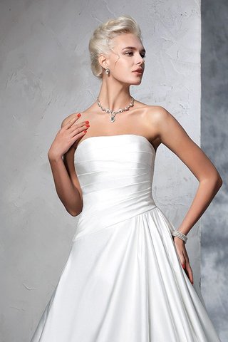 Robe de mariée longue manche nulle ruché de mode de bal de tour de ceinture en haute - photo 7