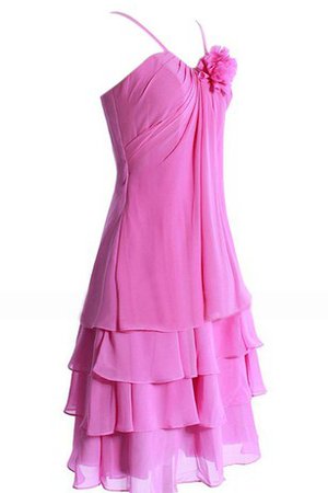 Robe de cocktail courte bandouliere spaghetti avec chiffon avec sans manches avec gradins - photo 2