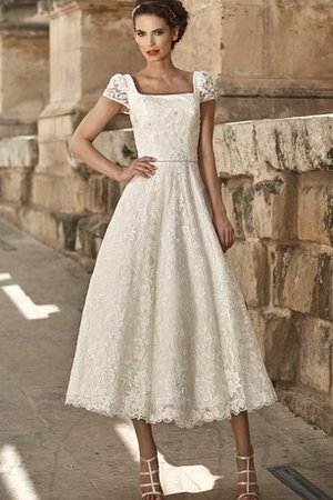 Robe de mariée intemporel distinguee avec perle cordon de col carré - photo 1