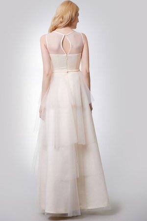 Robe demoiselle d'honneur facile romantique en tulle avec gradins manche nulle - photo 2