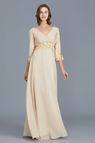 Robe mère de mariée populaire de lotus avec chiffon de princesse manche nulle - photo 4